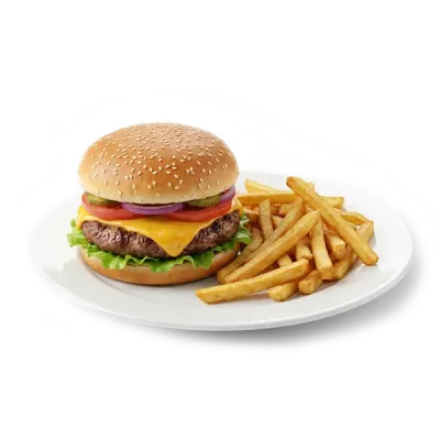 burger and fries