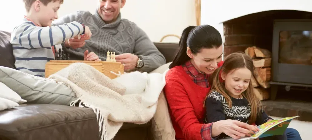 family in livingroom