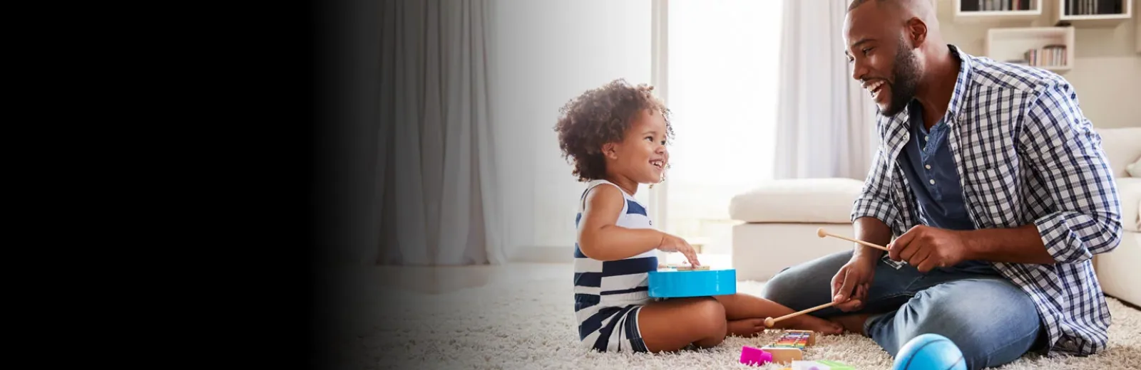 Dad and daughter playing