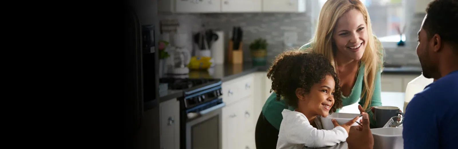 Family in kitchen