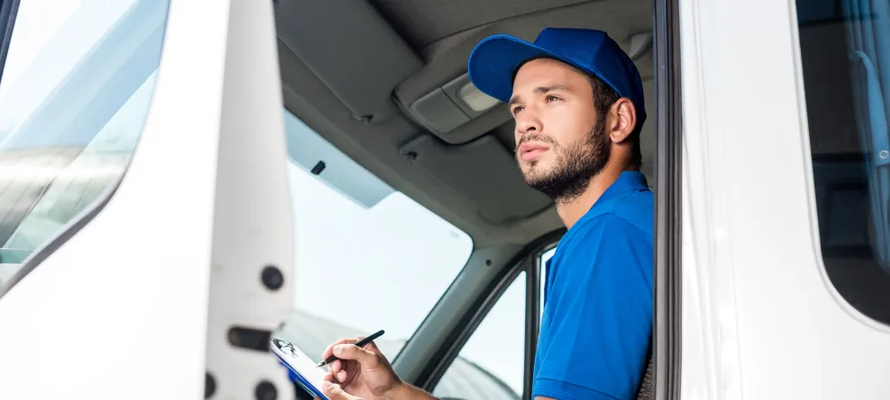 Technician in van