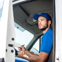 Technician in van